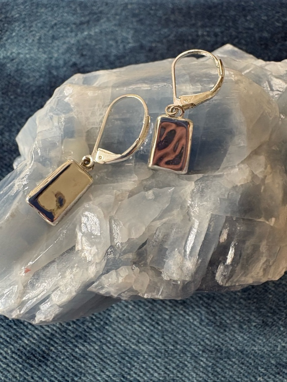 Silvertone Leverback Earrings